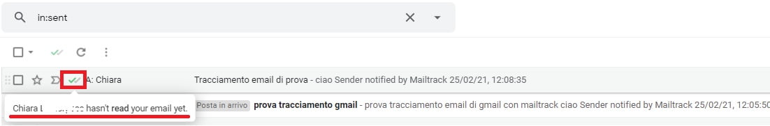 email send success on mailtrack