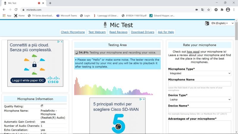 come attivare microfono e webcam