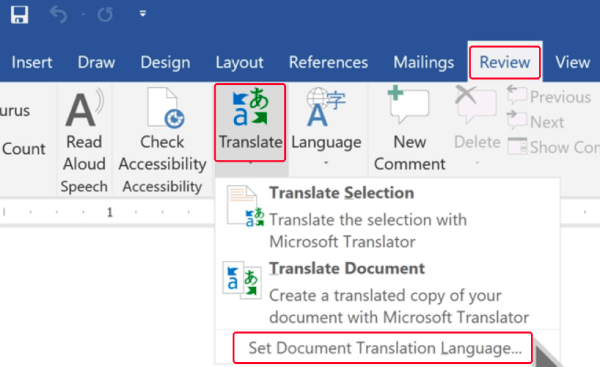 scegli lingua di traduzione documento