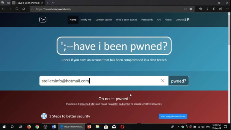 violazione della privacy con Have I Been Pwned