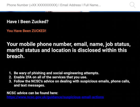 violazione della privacy con Have I Been Zucked