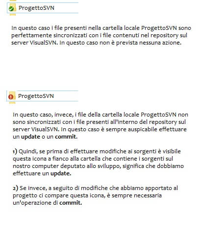 indicazione per update o commit