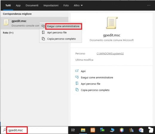 ottimizzare windows 10 con GPEdit