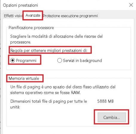 impostare windows 10