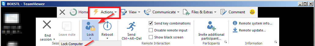 teamviewer - scheda actions