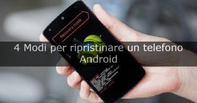 ripristinare telefono android