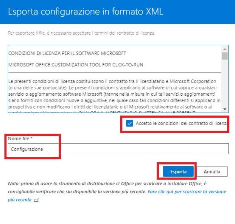 accetta le condizioni del contratto microsoft