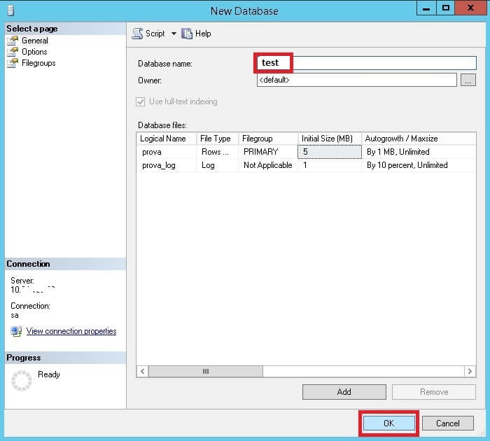 create database table