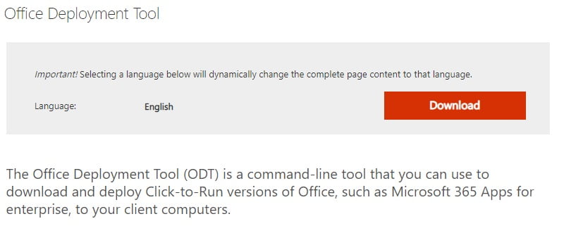 download microsoft office deployment tool