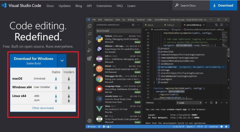 creare software gratuito con vscode