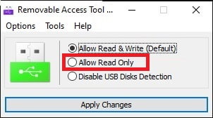 sicurezza di windows con l'opzione read only