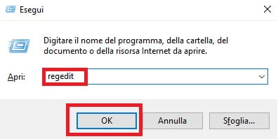 sicurezza di windows con regedit