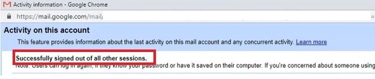 disconnessione account gmail ancora attivo