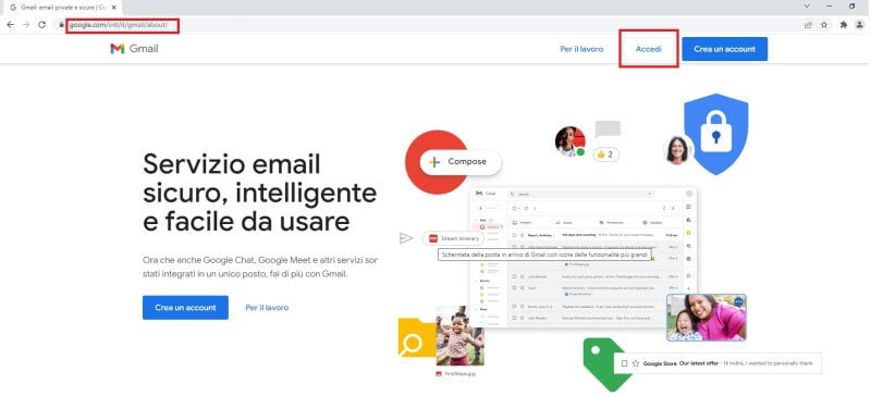 posta gmail in arrivo