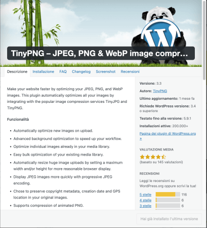 comprimere file gratis e immagini con un plugin wordpress