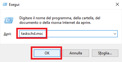 aori il task scheduler di windows 10