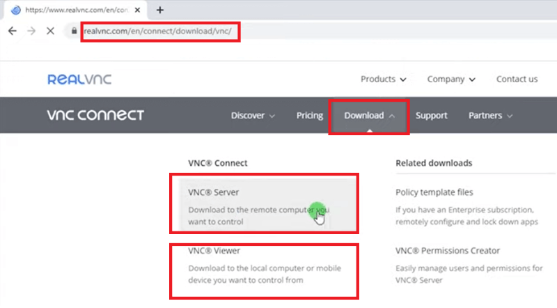 installare su windows 10 VNC Server e VNC Viewer