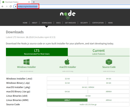 download NodeJS