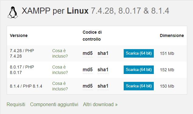 realizzare un sito web con xampp per linux