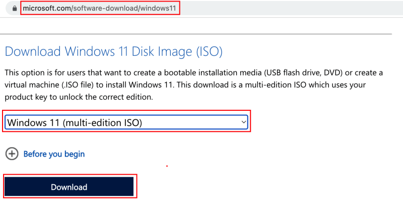 download della ISO di windows 11
