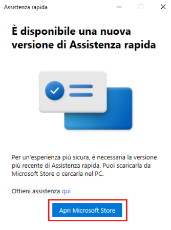 installare e aggiornare app assistenza rapida su Windows 10