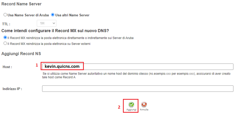 Specifies the second DNS provided by Quic.cloud