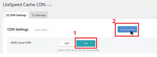 Enable Quic.cloud CDN in LiteSpeed