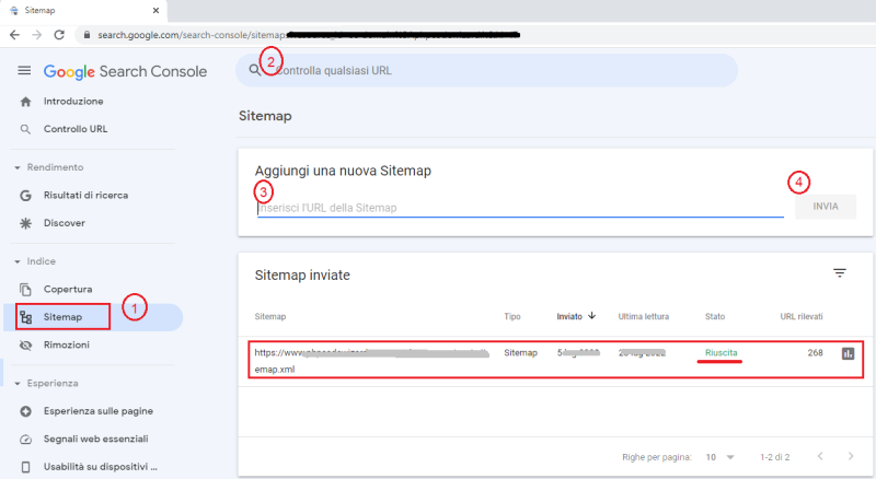 come inserire una sitemap in Google Search Console