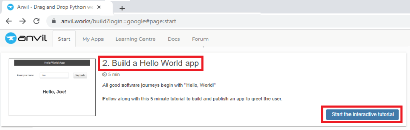 Crea web app "Hello World...!"