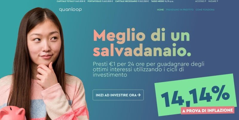 Homepage di Quanloop. registrati e potrai guadagnare soldi online.