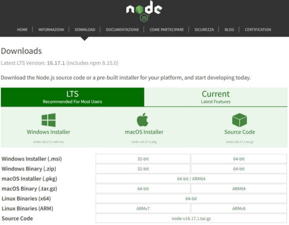 download node js