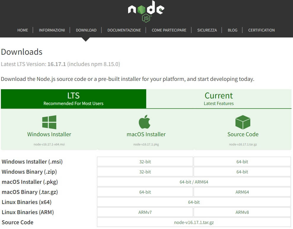 homepage Node JS