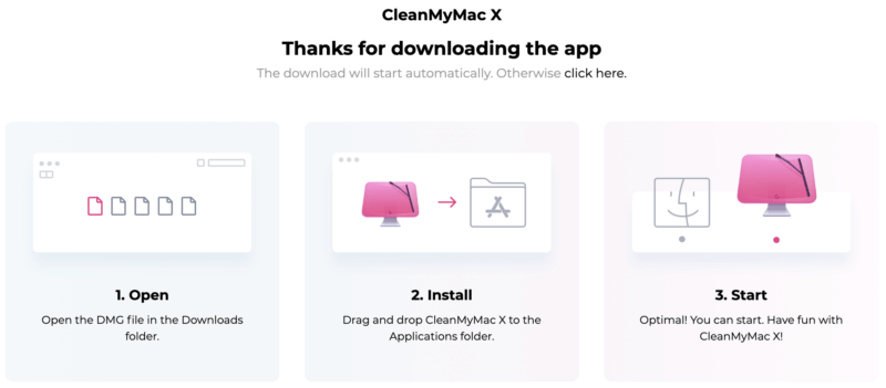 CleanMyMac installation and startup steps