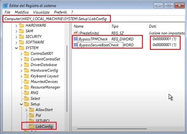 Registry keys to disable minimum requirements checking