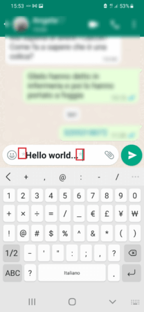 impostare il grassetto del testo durante la scrittura in whatsapp