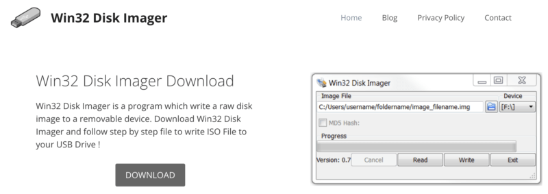 Homepage Win32 Disk Imager