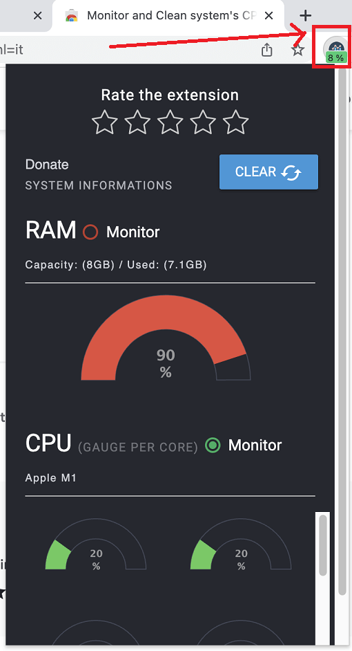Come liberare memoria RAM con l'estensione