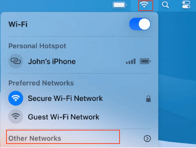 Other Networks sur MacOS
