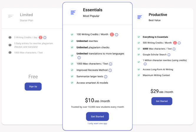 Pläne und Preise smodin.io