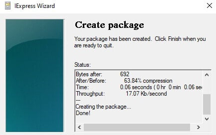 Completion of the installation package creation phase