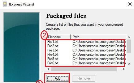 Agregue los archivos que se incluirán en el paquete de instalación