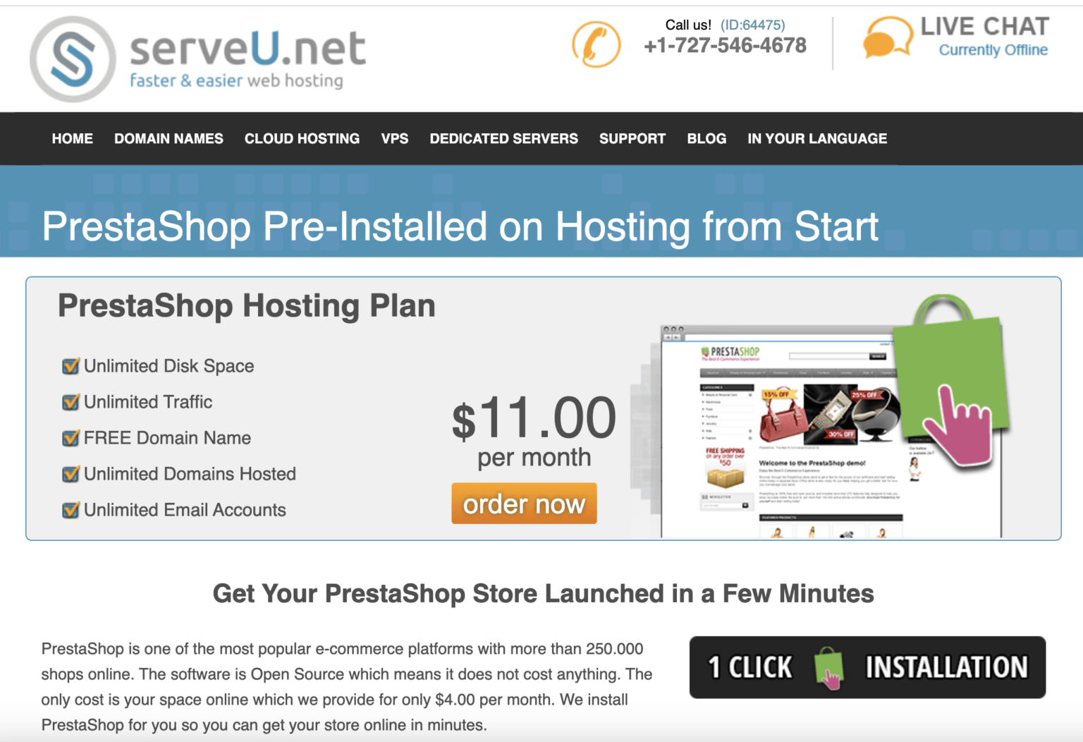 El Mejor Hosting Prestashop Pre-Instalado actívalo en solo 1 click