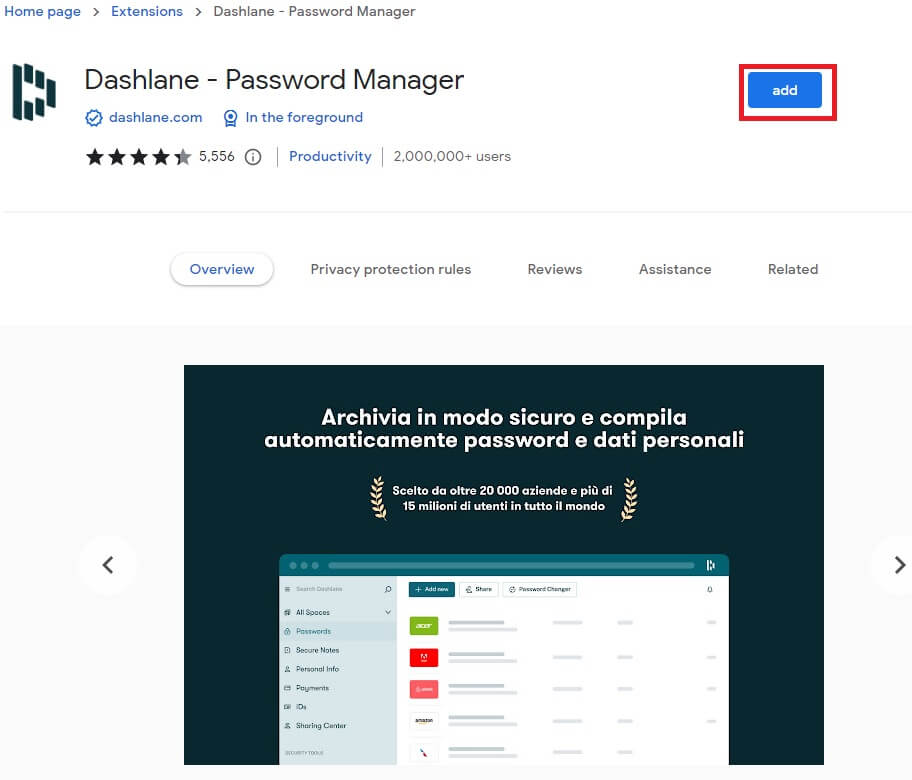 Instalar y activar Dashlane en Google Chrome