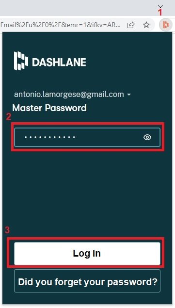 Faça login no Dashlane para armazenar senhas