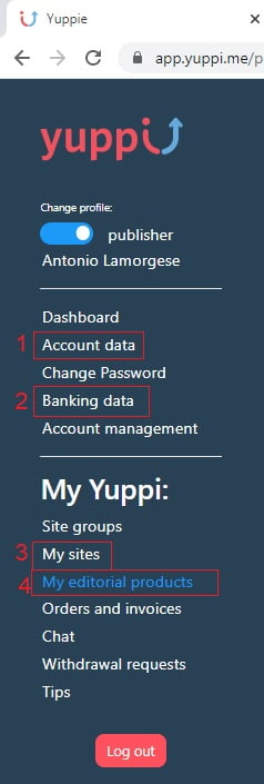 Configuration du compte Yuppi