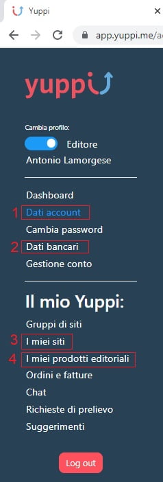 Dashboard di Yuppi