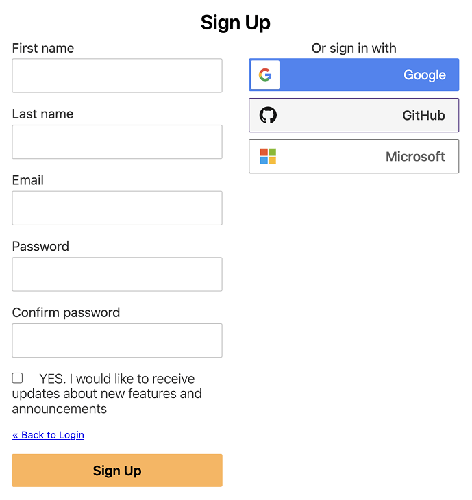 Enregistrement du Compte