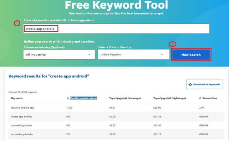 Effectuer une nouvelle recherche pour affiner l'analyse des résultats renvoyés par WordStream