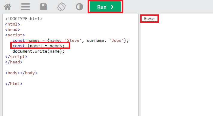 Destructuring in Javascript