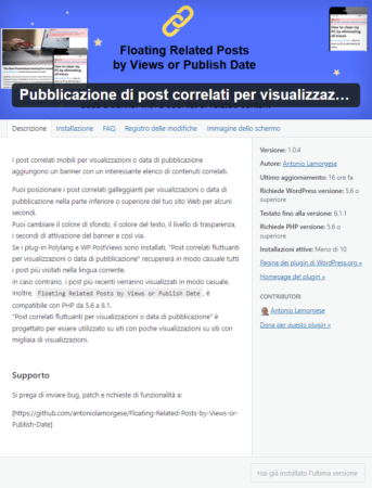 Informazioni sul plugin